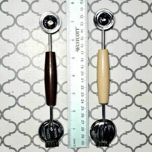 Vintage EKCO USA Melon Baller Set (2) Bakelite Handle Fruit Scoops